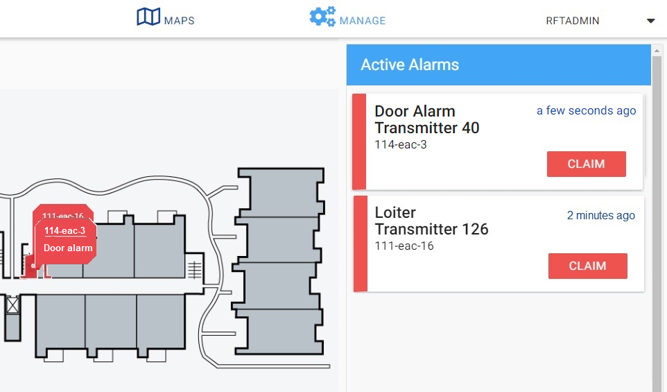 Wander Management Resident Near Exit Loiter Alarm in Software