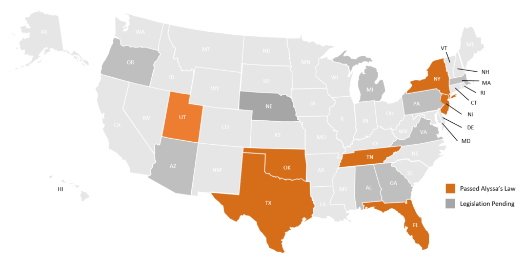 Alyssa's Law Map