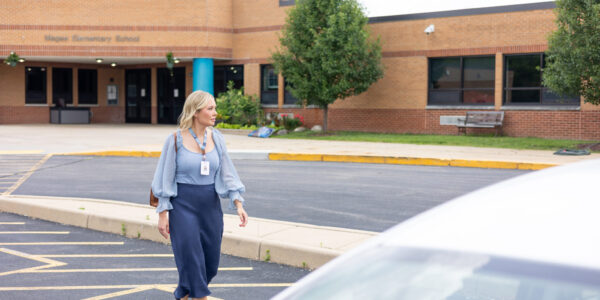 School Teacher in Parking lot